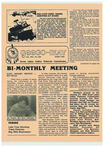1984 March Geego Mazina'igan Cover