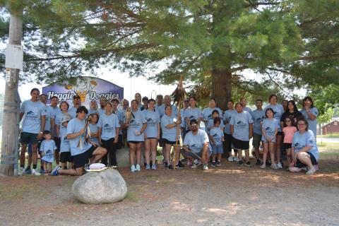 Core group and Lac du Flambeau runners at Hoggie Doggies in Woodruff, Wis.