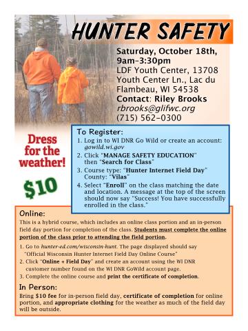 LDF 2025 Hunter's Safety flyer