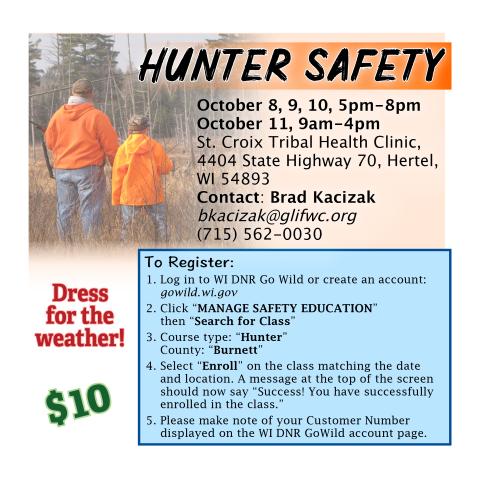 St. Croix 2025 Hunter's Safety flyer