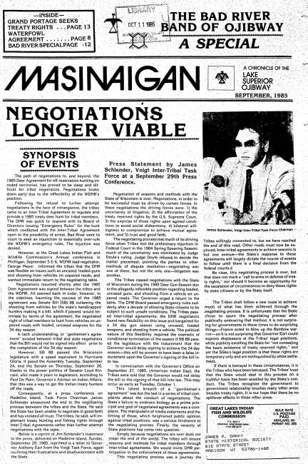 1985 September Mazina'igan Cover