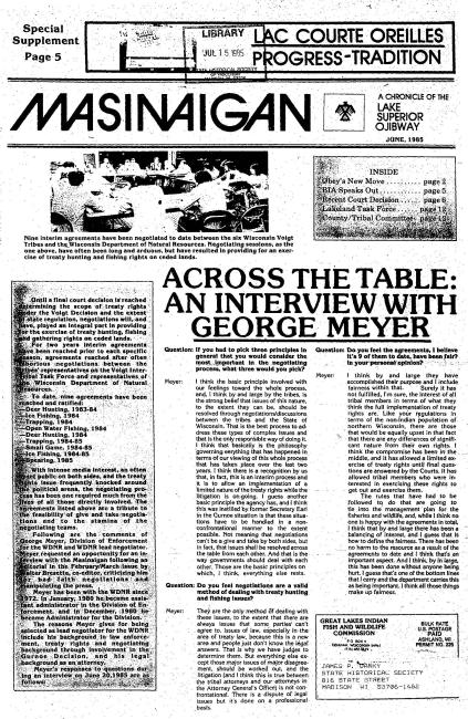 1985 June Mazina'igan Cover