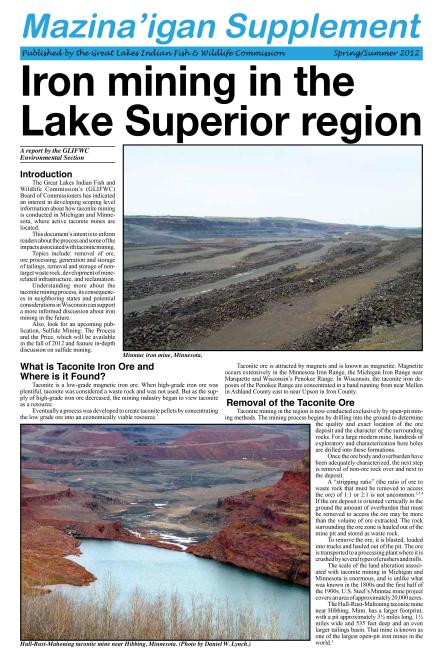 2012 Ziigwan/Niibin (Spring/Summer) Supplement Mazina'igan Cover