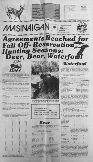 1986 September Mazina'igan Cover