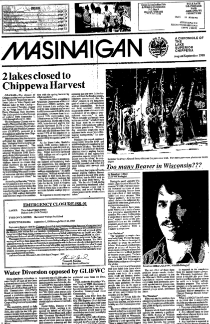 1988 August Mazina'igan Cover